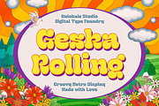 Geska Rolling - Groovy Retro Font, a Slab Serif Font by Kulokale (Thumbnail 1 of 10)