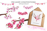 Pink Dreams of Sakura-watercolor set, a Texture Illustration by Satika (Thumbnail 3 of 12)