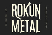 Rokun Metal Display Font, a Sans Serif Font by Maulana Creative (Thumbnail 1 of 8)