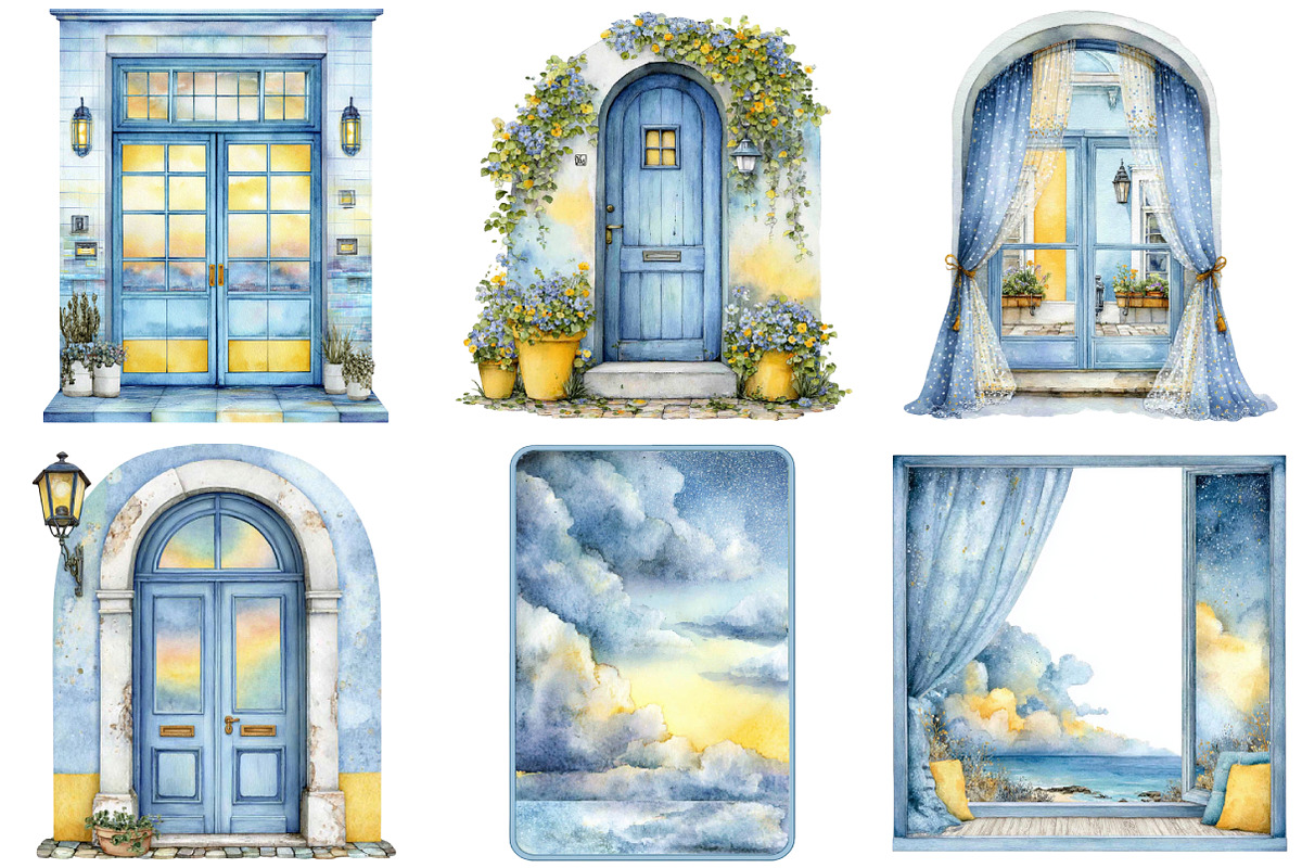 Home Door & Window Watercolor, a Graphic by CitraGraphics (Photo 4 of 4)