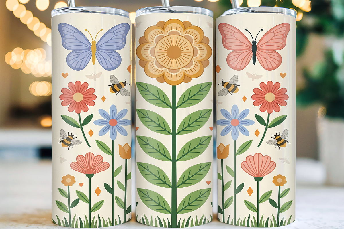 Garden Fantasy Tumbler Wrap, an Object 3D Model by CraftArtStudio (Photo 1 of 2)