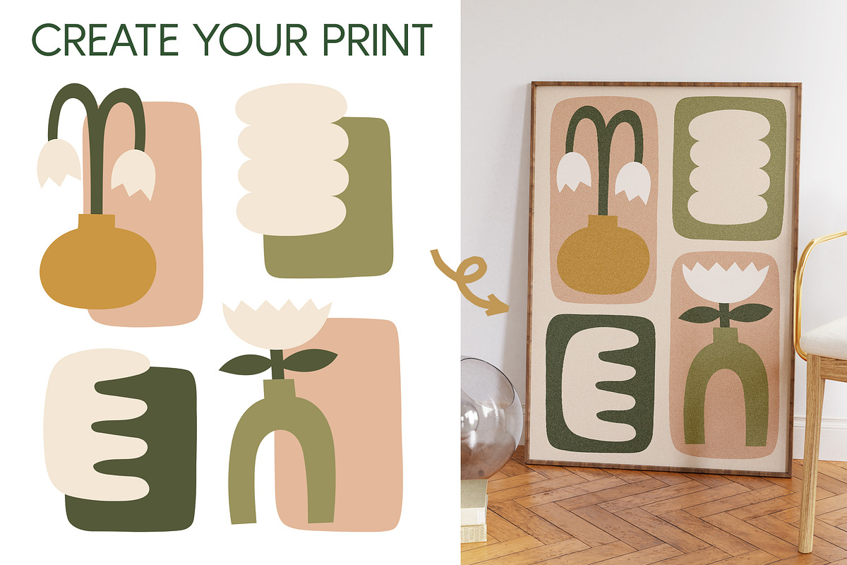 Neutral Flowers Vector Print Creator, an Object Graphic by ArtFM (Photo 10 of 14)