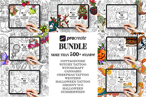 500 PROCREATE STAMPS BUNDLE