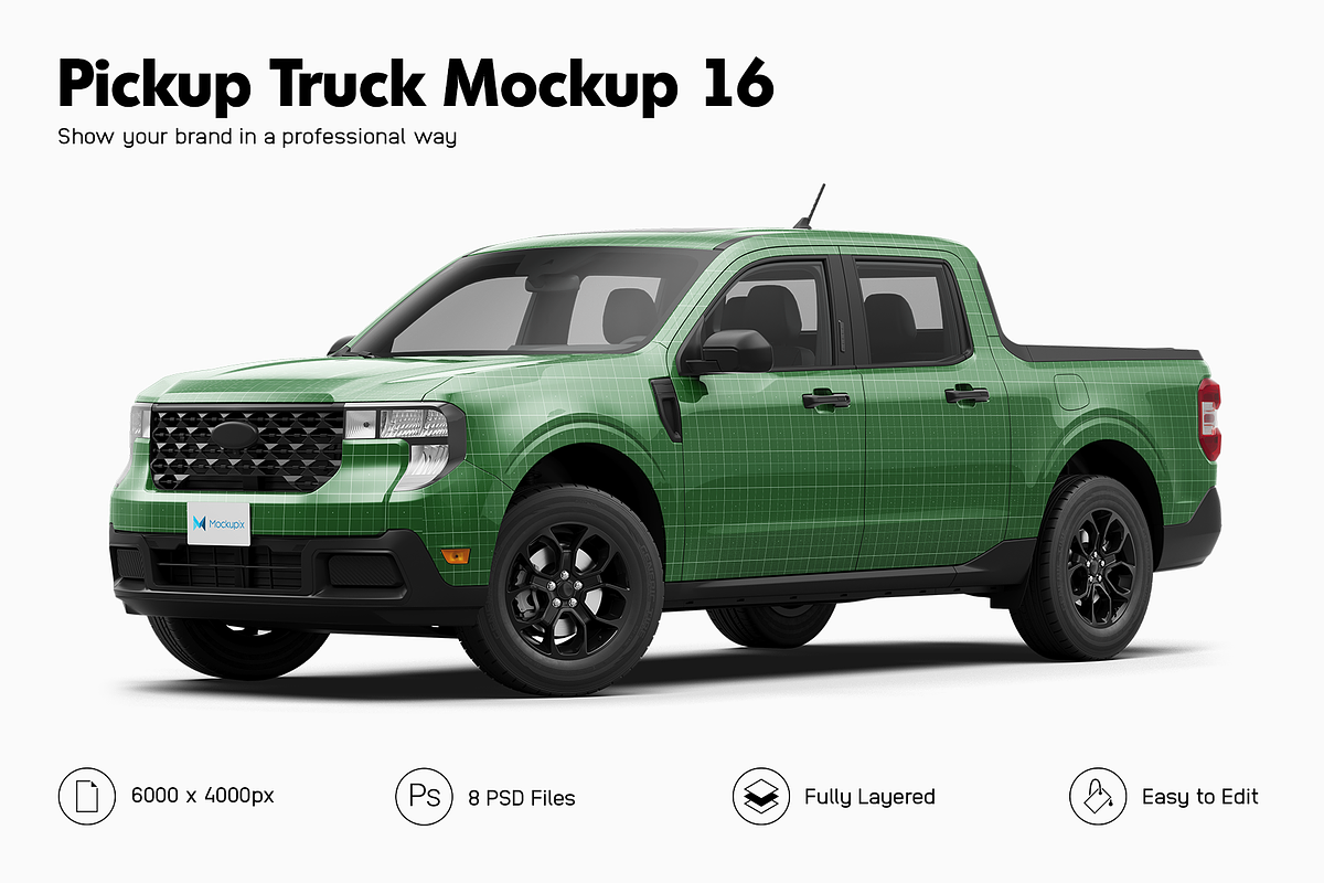 Pickup Truck Mockup 16, a Product Mockup by Mockupix (Photo 1 of 12)