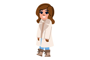 Smiling young woman wearing winter, a Person Illustration by pikepicture