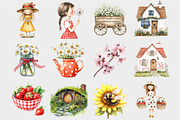 Watercolor Cute Strawberry Clipart, a Seasonal Illustration by Design Market (Thumbnail 4 of 4)