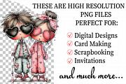Whimsical Valentine Couple Clipart, an Illustration by Daily.Designs (Thumbnail 2 of 5)