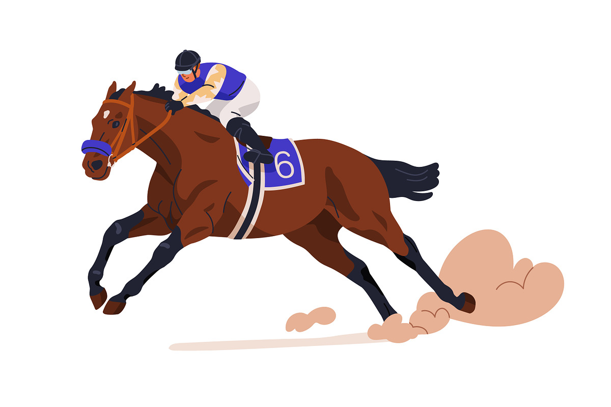Jockeys riding race horses set, a Sport Illustration by Good Studio (Photo 5 of 8)