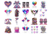 Holographic Rainbow Valentine's Set, a Seasonal Illustration by InkyQueenArt (Thumbnail 4 of 7)