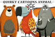 Quirky Cartoons animal clipart, an Illustration by CreationArt (Thumbnail 1 of 5)