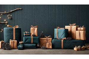 A festive arrangement of teal and, a Holiday Photo by Sergey Kotenev