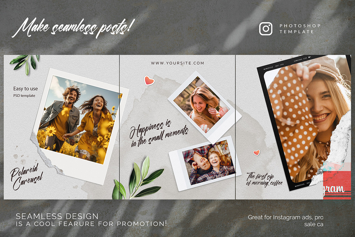 Polaroid Instagram Carousel, a Social Media Template by Andrew Skoch Design (Photo 2 of 5)