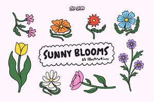 Sunny Blooms Illustration Set