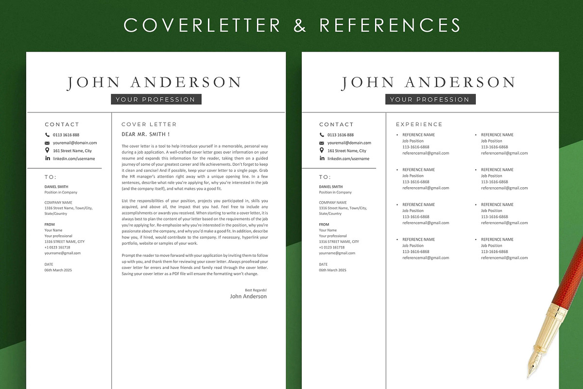 Resume Template Modern CV Design, a Resume Template by resumetemplathttps://d3es (Photo 4 of 9)