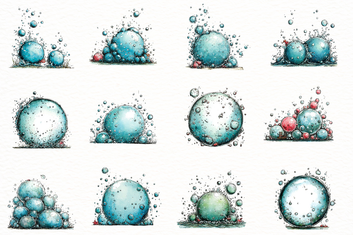summer sea underwater bubbles clipar, an Illustration by Designworld (Photo 4 of 8)