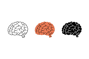 Brain icon set. Human internal organ, a Healthcare Illustration by GraphiShop