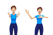 Jenny Cartoon 3D Character Promo Set, a Person Illustration by Oleg Ribar (Thumbnail 6 of 26)
