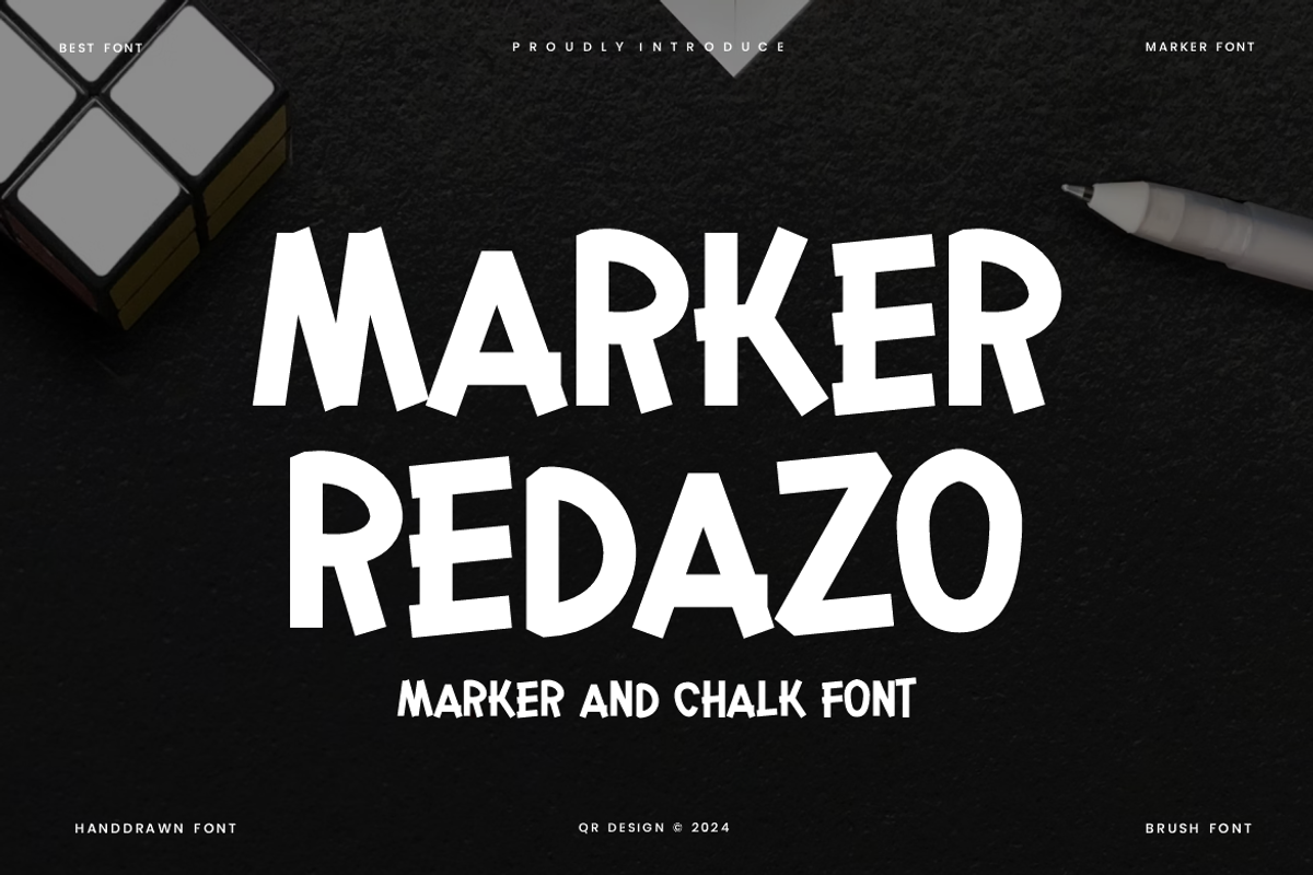 Marker Redazo - Chalk Font, a Handwritten Font by QR Design Studio (Photo 1 of 6)