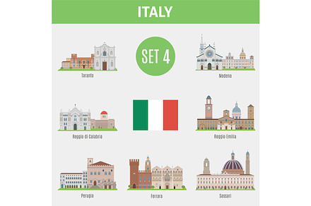Famous Places Italy cities. Set 4