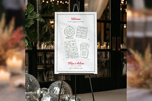 Engagement Party Sign Canva pg003, a Poster Template by TyphoonStudio