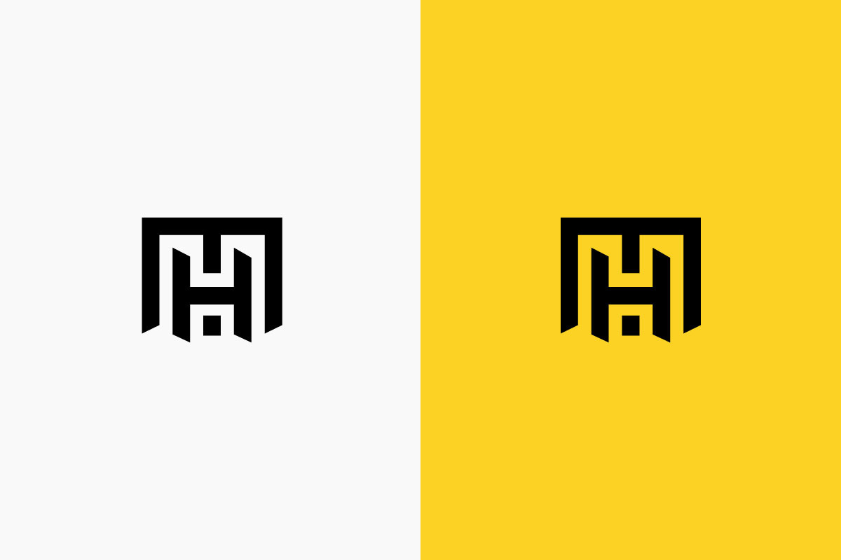 Minimalist MH Letter Mark Logo Design preview 7