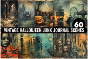 Vintage Halloween Junk Journal Scene, a Background Graphic by PrintHaven Designs (Thumbnail 1 of 7)