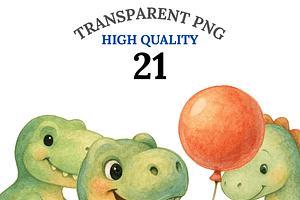 21 Baby Dinosaur Clipart, an Illustration by Pati Charm Studio