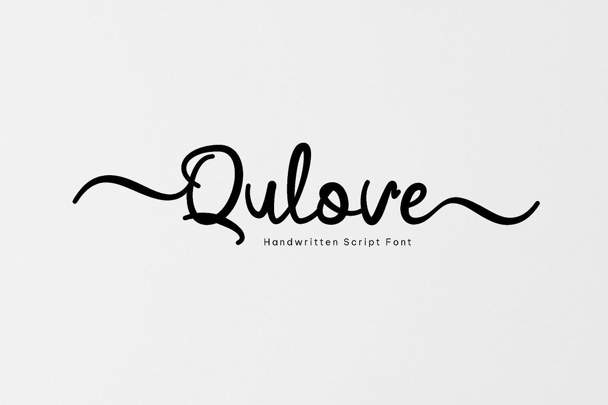 Qulove - Lovely Script Font, a Script Font by Fontcastle (Photo 1 of 6)