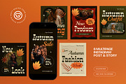 Green Autumn Fashion Instagram Set, a Social Media Template by graphicook (Thumbnail 1 of 3)