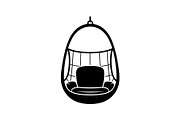 Hanging Egg Chair Silhouette Bundle, an Illustration by Designer_Momina (Thumbnail 16 of 51)