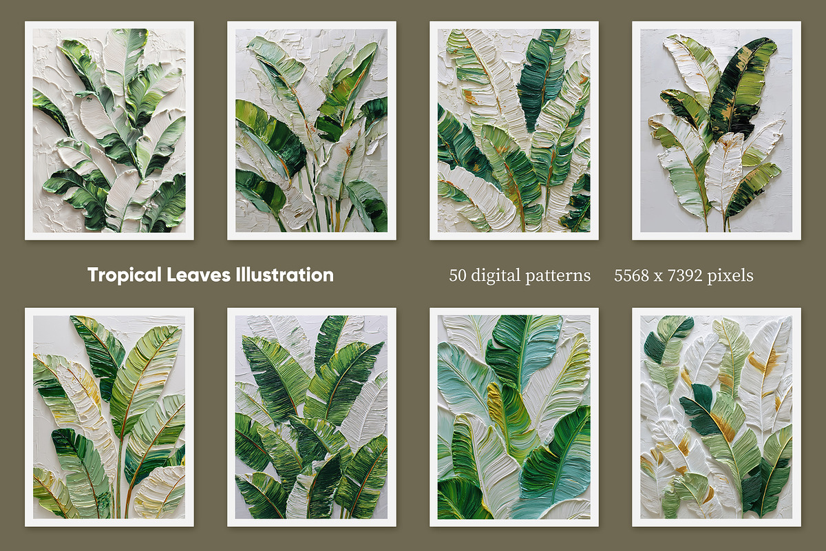 Tropical Leaves Illustration, a Decorative Illustration by Housui Patterns (Photo 2 of 12)