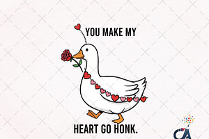 Funny Valentine Goose PNG, an Illustration by Creative Art