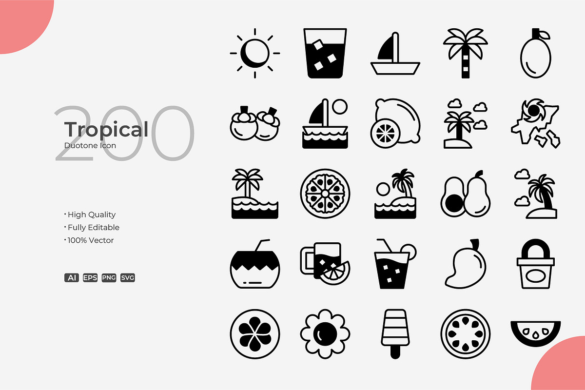 Tropical Duotone Icons, a Duotone Icon by Bloodline