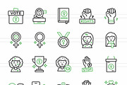 50 Women Day Green & Black Icons, an Icon by IconBunny (Thumbnail 2 of 2)
