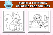 Animal & Their Baby Coloring Page, an Animal Illustration by Salaly (Thumbnail 6 of 6)