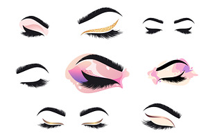 Eye Makeup Logo Set