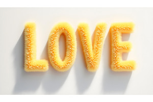 Love poster with fluffy letters, a Decorative Illustration by Elen_Art
