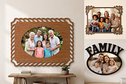 Family Photo Frame Laser Cut Files, an Object Graphic by Libby Wishes (Thumbnail 2 of 3)