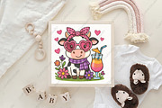 Highland Cow and Flowers PNG, an Illustration by CraftArtStudio (Thumbnail 4 of 4)