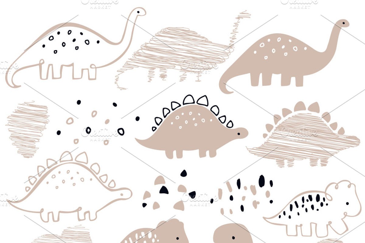 Dinosaurs + BONUS 144 elements, a Pattern Graphic by Lineli (Photo 3 of 10)