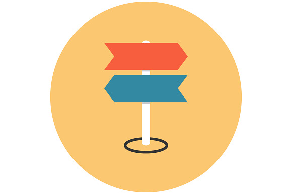 Road Sing Post Flat Icon