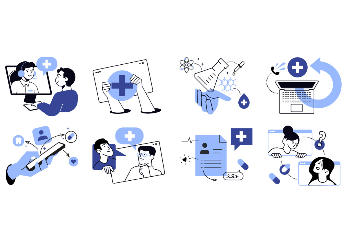 Healthcare and medical illustrations, an Illustration by PureSolution (Photo 3 of 6)