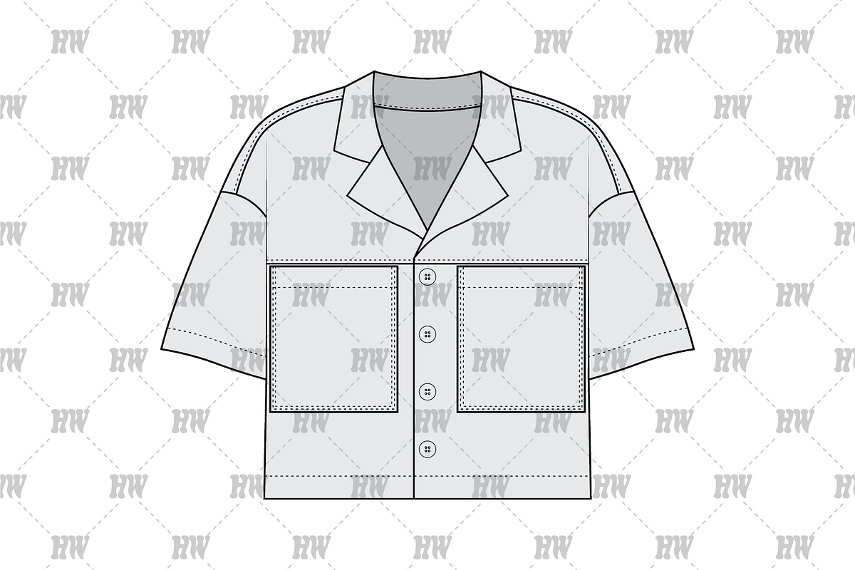 Open Collar Top Fashion Flat, a Shirt Mockup by haydenwentworth (Photo 2 of 3)
