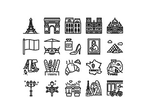 30 Paris With Love Icon Sets