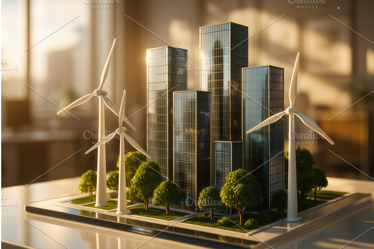 Architectural model showcasing, an Object Illustration by Sergey Kotenev