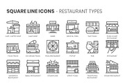 Square line icons, an Outline Icon by Howcolour (Thumbnail 22 of 85)