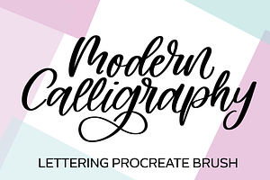 Modern Calligraphy Procreate Brush, a Brush Add-On by sarahtypes