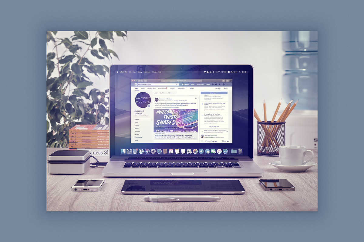 MacBook Front View Mockups, a Mac Mockup by Mockups & Illustrations (Photo 3 of 11)