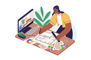 Interior designer at work set, a Work Illustration by Good Studio (Thumbnail 2 of 6)