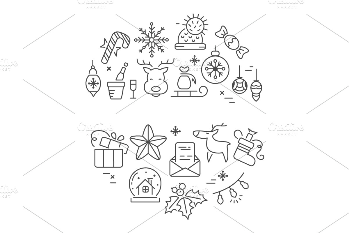 90 winter outline icons, a Graphic by Mallinka (Photo 6 of 8)